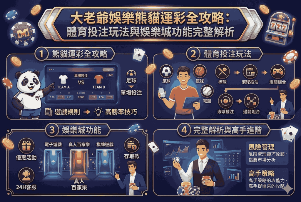 大老爺娛樂熊貓運彩全攻略：體育投注玩法與娛樂城功能完整解析